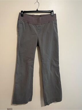 Gap Maternity Y2K Wide Leg Chino Pants Olive Green Size 12R HOLIDAY 06